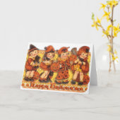 Retro Halloween-Gruß-Karte Karte (Gelbe Blume)