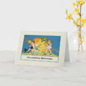 Retro Halloween Grußkarte Karte (Gelbe Blume)