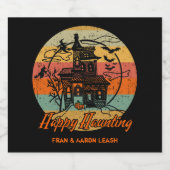 Retro Halloween Happy Haunting Spuk House Bierflaschenetikett (Einzelnes Label)
