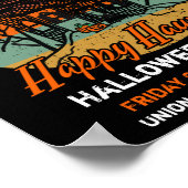 Retro Halloween Happy Haunting Spuk House Poster (Ecke)