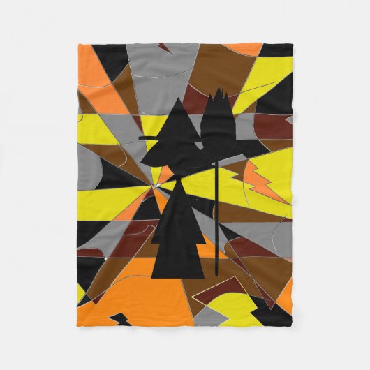 Retro Halloween Hexe Abstrakt Fleecedecke (Vorderseite)