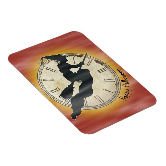 Retro Halloween Hexe auf einem Zimmer Magnet (Rechte Seite)