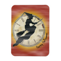 Retro Halloween Hexe auf einem Zimmer