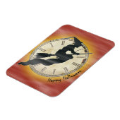 Retro Halloween Hexe auf einem Zimmer Magnet (Linke Seite)