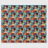 Retro-halloween Hexe-Button Geschenkpapier (Flach)