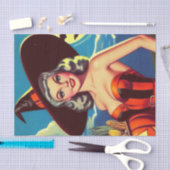 Retro-halloween Hexe-Button Seidenpapier (Handwerk)