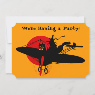 Retro-Halloween-Hexenparty-Einladung Einladung