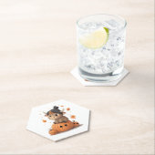 Retro Halloween Highland Cow 2 Untersetzer (Vor Ort)