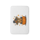 Retro Halloween Highland Cow Badematte (Vorderseite Vertikal)