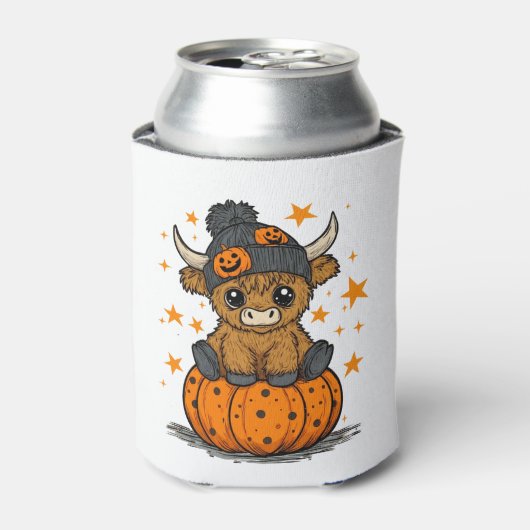 Retro Halloween Highland Cow Dosenkühler (Kanne Vorderseite)