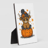 Retro Halloween Highland Cow Fotoplatte (Seite)