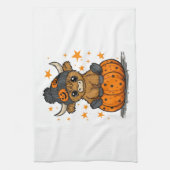 Retro Halloween Highland Cow Geschirrtuch (Vertikal)