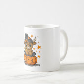 Retro Halloween Highland Cow Kaffeetasse (VorderseiteRechts)
