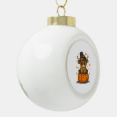 Retro Halloween Highland Cow Keramik Kugel-Ornament (Links)