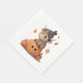 Retro Halloween Highland Cow Serviette (Ecke)