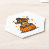 Retro Halloween Highland Cow Untersetzer (angewinkelt)