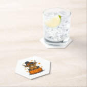 Retro Halloween Highland Cow Untersetzer (Vor Ort)