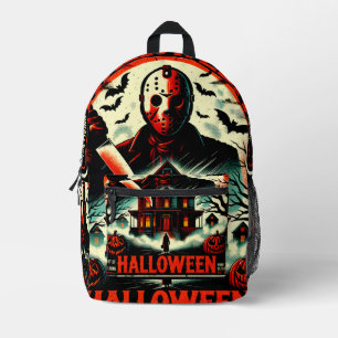 Retro Halloween Horror Night 80er Slasher Vibes Bedruckter Rucksack