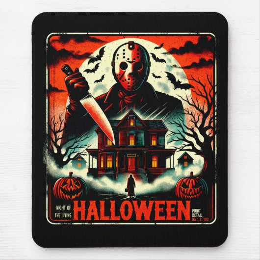 Retro Halloween Horror Night 80er Slasher Vibes Mousepad (Vorne)
