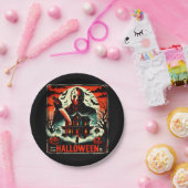 Retro Halloween Horror Night 80er Slasher Vibes Pappteller (Party)