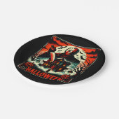 Retro Halloween Horror Night 80er Slasher Vibes Pappteller (Schrägansicht)