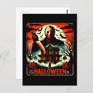 Retro Halloween Horror Night 80er Slasher Vibes Postkarte