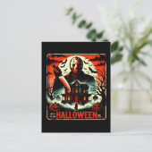 Retro Halloween Horror Night 80er Slasher Vibes Postkarte (Stehend Vorderseite)