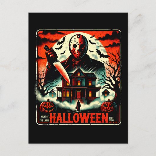 Retro Halloween Horror Night 80er Slasher Vibes Postkarte (Vorderseite)