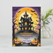 Retro Halloween Invitation Day of Haunting Spirits Einladung (Stehend Vorderseite)