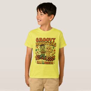 Retro-Halloween-Kinder-T-Shirt, Groovy-Monster T-Shirt