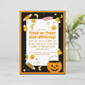Retro-Halloween-Kostüm oder Trunk- oder Leckerei-P Einladung (Stehend Vorderseite)