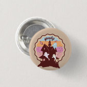 Retro Halloween Kostüm Spooky Spuk House Ghost Button (Vorne & Hinten)