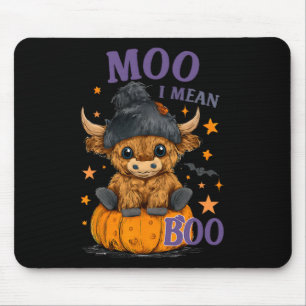 Retro Halloween Kuh Moo I Gemein Boo Funny Fall 1 Mousepad