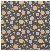 Retro-Halloween-Kürbisse und Blumenmuster Stoff (Muster)