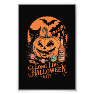 Retro Halloween Lang lebe der Herbst Gruselzeit Fotodruck