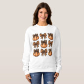 Retro Halloween Leopart Bow & Pumpkin Coquette Sweatshirt (Vorne ganz)