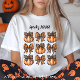 Retro Halloween Leopart Bow Pumpkin Coquette Tri-Blend Shirt