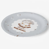 Retro Halloween Little Boo Baby Dusche Pappteller (Schrägansicht)