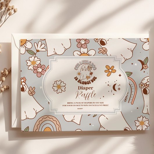 Retro Halloween Little Boo Baby Raffle Diapper Begleitkarte