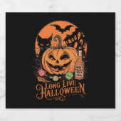 Retro Halloween Long Live Fall Spooky Saison Bierflaschenetikett (Einzelnes Label)