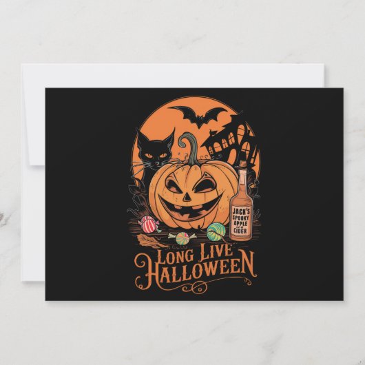 Retro Halloween Long Live Fall Spooky Saison Einladung (Vorderseite)