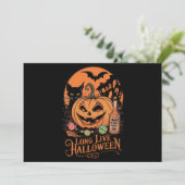 Retro Halloween Long Live Fall Spooky Saison Einladung (Stehend Vorderseite)