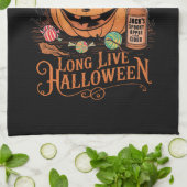 Retro Halloween Long Live Fall Spooky Saison Geschirrtuch (Gefaltet)