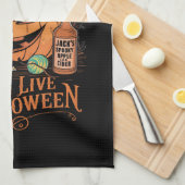 Retro Halloween Long Live Fall Spooky Saison Geschirrtuch (Viertel Falte)