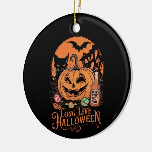 Retro Halloween Long Live Fall Spooky Saison Keramik Ornament (Links)