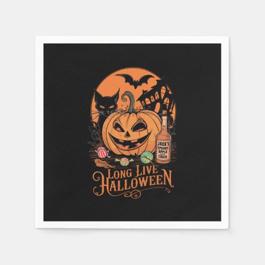 Retro Halloween Long Live Fall Spooky Saison Serviette (Vorderseite)
