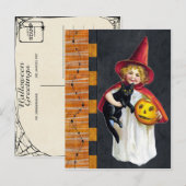 Retro-Halloween-Mädchen Postkarte (Vorne/Hinten)