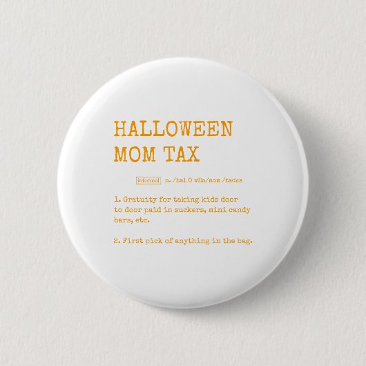 Retro Halloween Mama Tax Definition Trick oder Beh Button (Vorderseite)