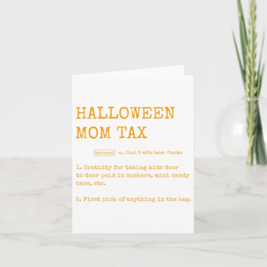 Retro Halloween Mama Tax Definition Trick oder Beh Karte (Vorderseite)