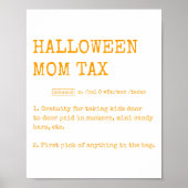 Retro Halloween Mama Tax Definition Trick oder Beh Poster (Vorne)